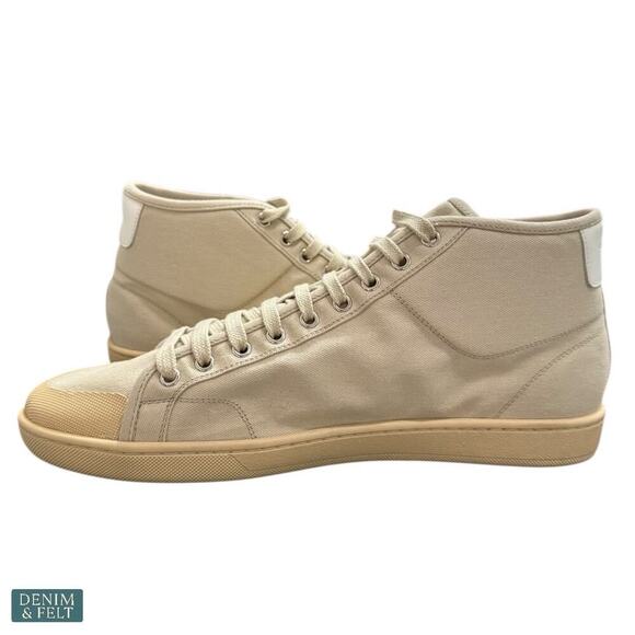 NEW Saint Laurent Court Classic SL/39 Beige Coffee Canvas High-Top Sneakers Luxe main image 13